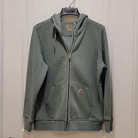 Carhartt Sage Green Full-Zip Hoodie Size 1X (16/18) - Picture 9 of 10